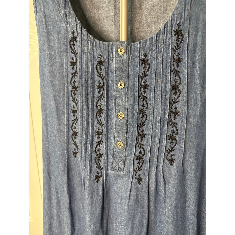Blair Denim Style Tank Dress Womens Size Large Petite - Picture 2 of 6